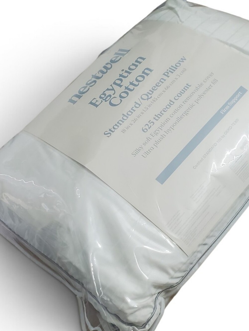 New Nestwell Egyption Cotton Firm Support Standard/Queen 1 Pillow.